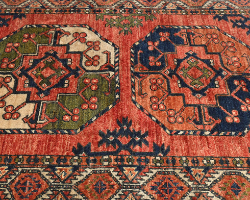 3x4 Rust Ersari Afghan Hand Knotted Veg Dye Wool Area Rug
